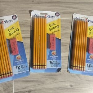 papermate #2 pencils erasers 3 pks, school office art writing